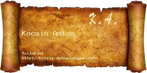 Kocsis Antos névjegykártya